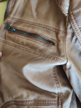 Cazadora Koroshi&Co Cuero Capucha Marrón Talla M