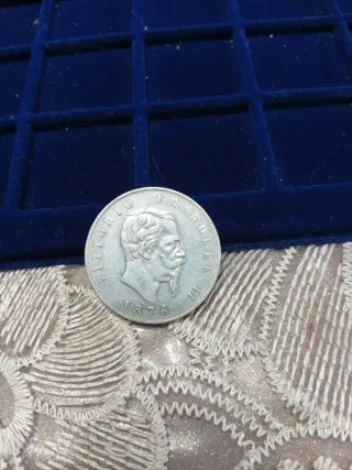 Moneta Argento 5 Lire 1876 Scudo