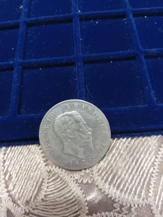 Moneta Argento 5 Lire 1876 Scudo