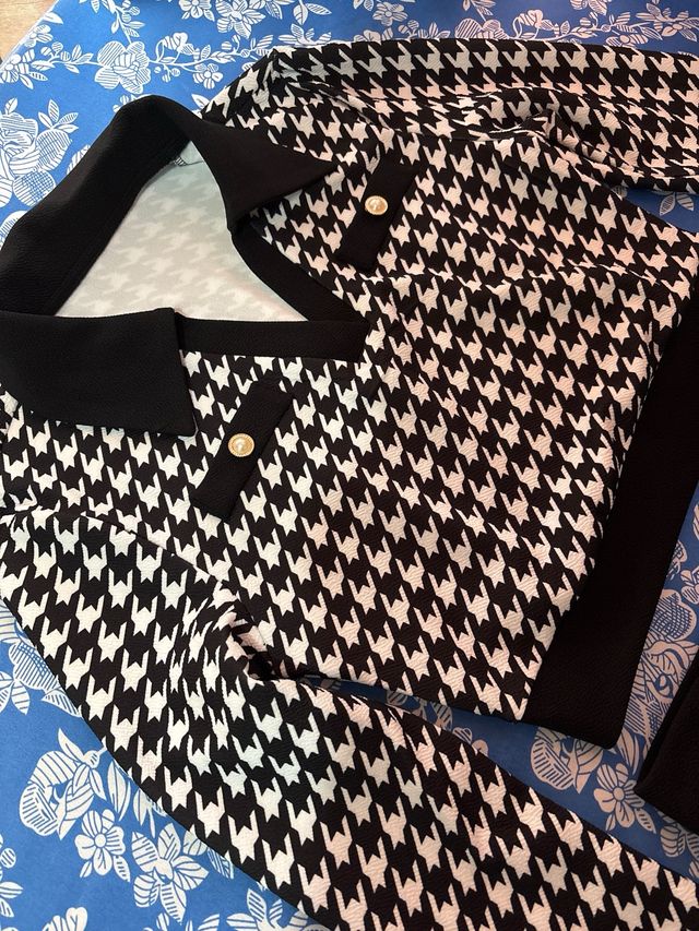 Conjunto Falda y Jersey Houndstooth