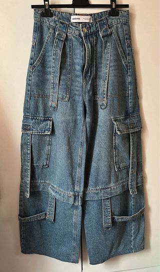 Pantaloni Jeans Cargo Blu