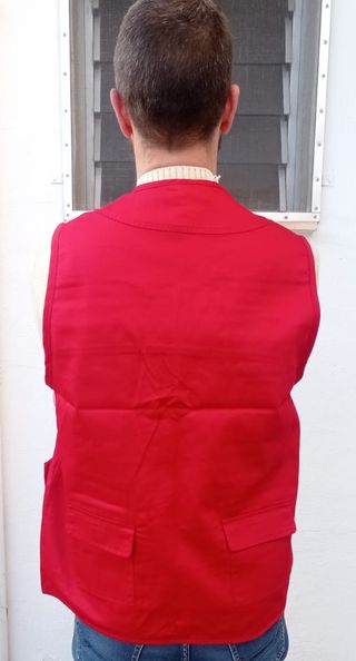 chaleco multibolsillo ligero rojo nuevo unisex