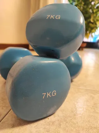 2 Manubri Palestra 7 KG Blu
