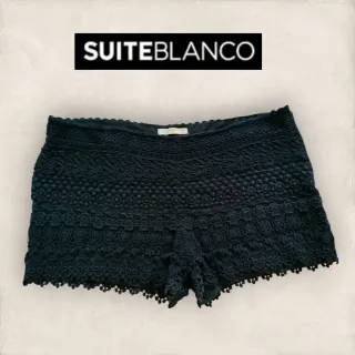 SUITEBLANCO Shorts Crochet Negro Talla L