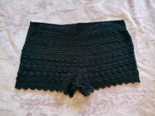 SUITEBLANCO Shorts Crochet Negro Talla L