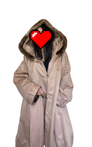 Parka lunga elegante beige/marrone