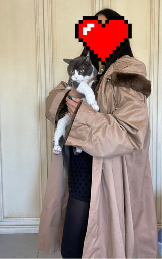 Parka lunga elegante beige/marrone