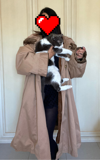 Parka lunga elegante beige/marrone