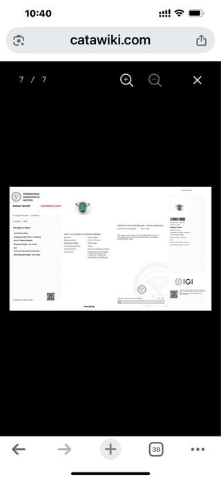 Anillo Platino - 3.79ct. tw. Esmeralda - Diamante