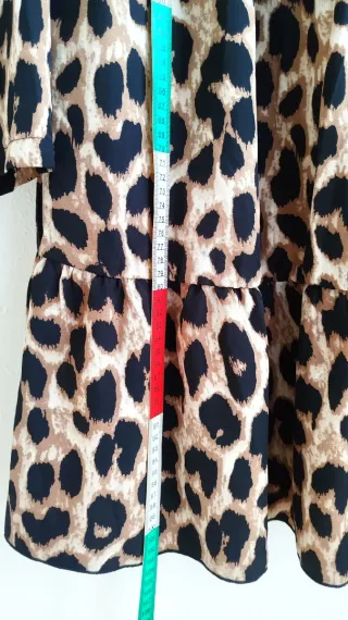 Vestido mujer Negro Talla Grande 4XL leopardo