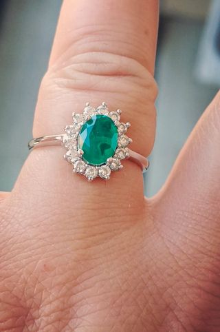 Anillo Esmeralda Natural y plata de ley 925