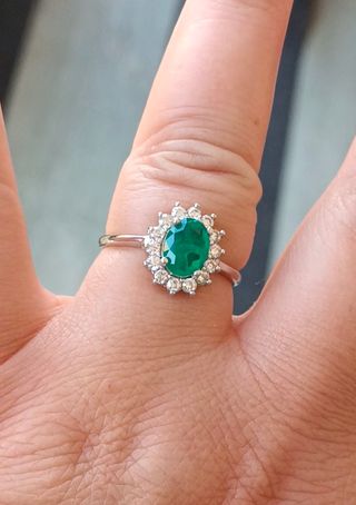 Anillo Esmeralda Natural y plata de ley 925