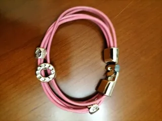 Pulsera cuero y plateado
