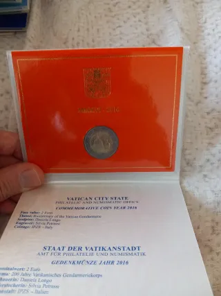 Cartolina 2 Euro Vaticano Bicentenario Gendarmeria