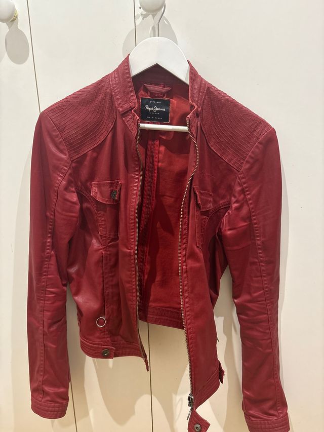 Chaqueta Pepe Jeans Roja Cuero
