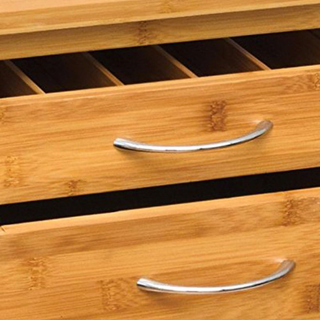 Carrello Cucina in Legno di bambù con Ripiano Top