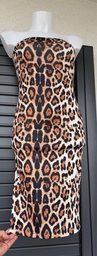 Abito animalier ghepardato elasticizzato