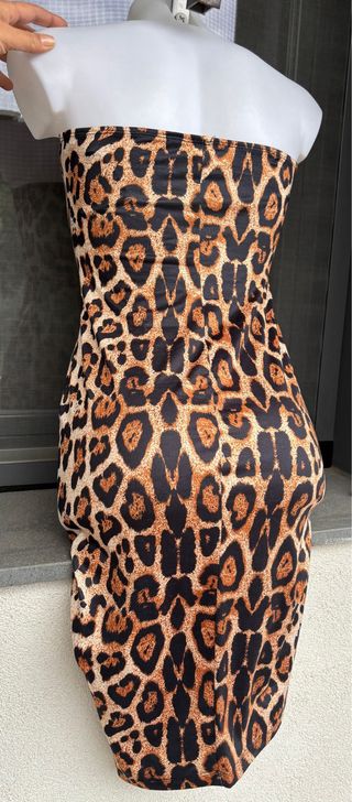 Abito animalier ghepardato elasticizzato