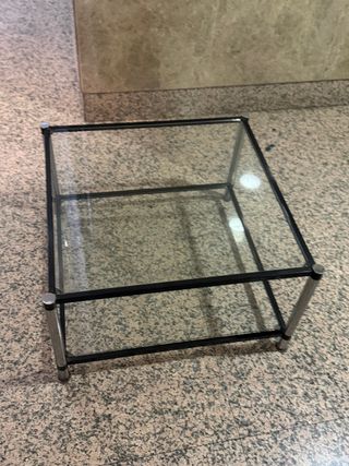 Tavolo da centro in vetro e acciaio inossidabile