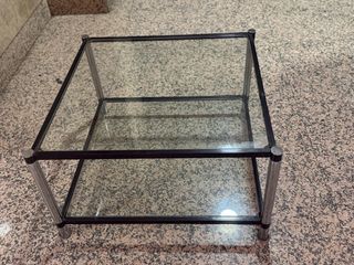 Tavolo da centro in vetro e acciaio inossidabile