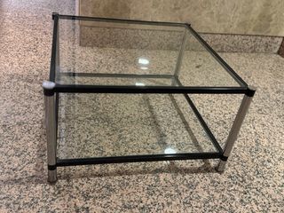 Tavolo da centro in vetro e acciaio inossidabile