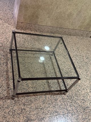 Tavolo da centro in vetro e acciaio inossidabile