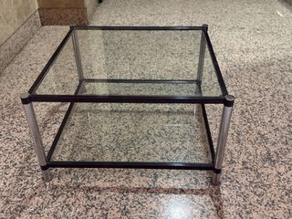 Tavolo da centro in vetro e acciaio inossidabile