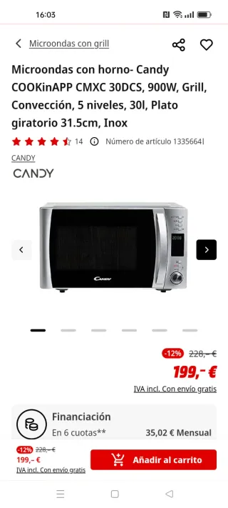 Microondas Horno Candy