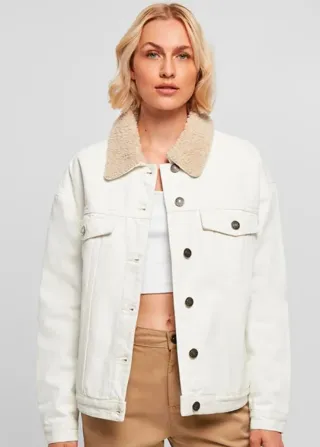 Chaqueta oversize blanca interior de borreguillo