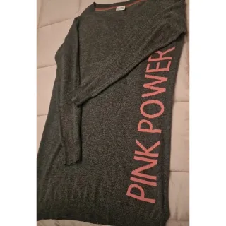 Maglia abito Pepita grigio con scritte rosa tg. 40