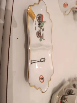 Cenicero/Plato con taza de café vintage