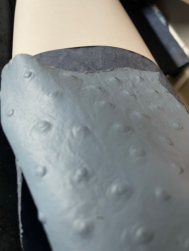 lotto 87 ritagli di pelle stampa struzzo ￼