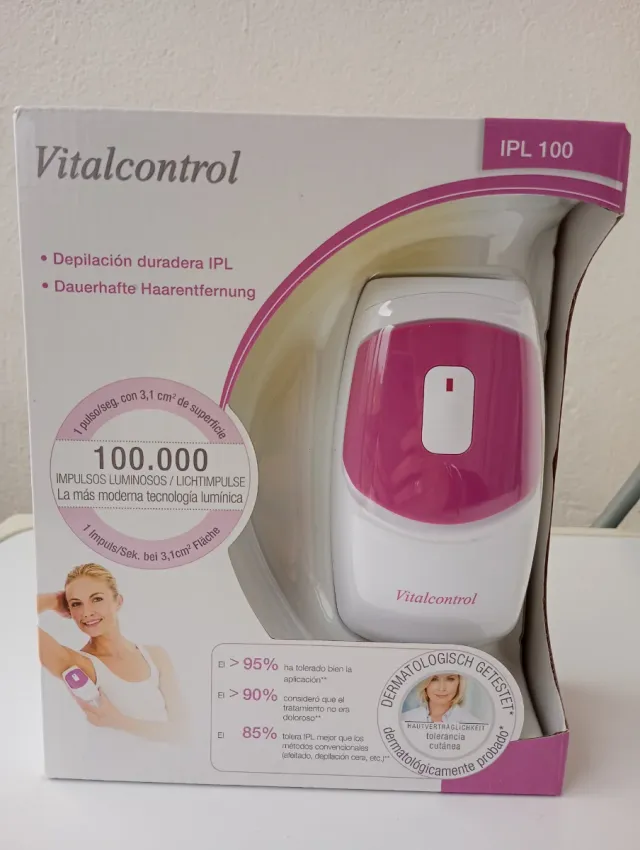 Depiladora Vitalcontrol IPL 100 Rosa/Blanca