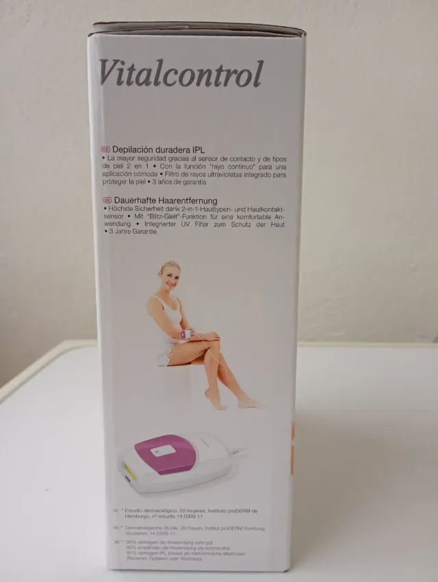 Depiladora Vitalcontrol IPL 100 Rosa/Blanca