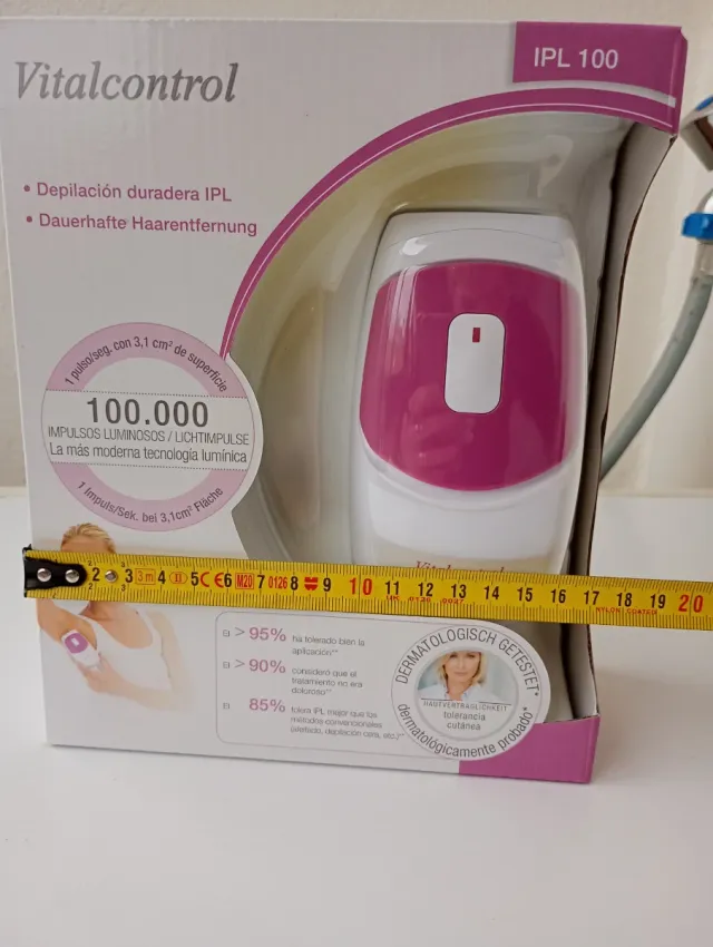 Depiladora Vitalcontrol IPL 100 Rosa/Blanca