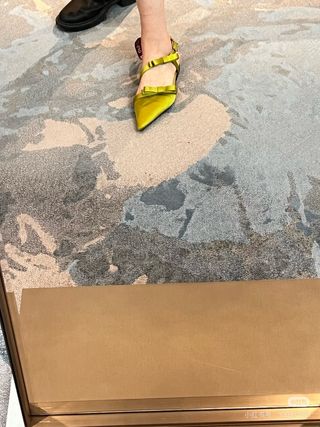 GANNI Ballerine Slingback Raso Giallo