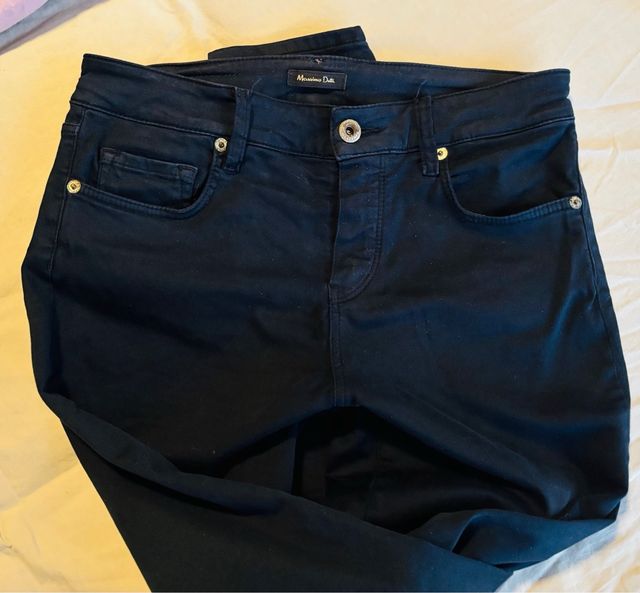pantalones skinny massimo dutti azul 38