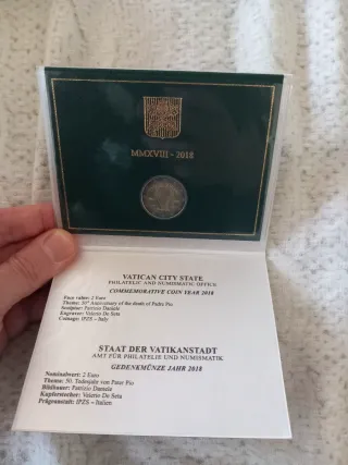 2 Euro Vaticano 2018 Padre Pio