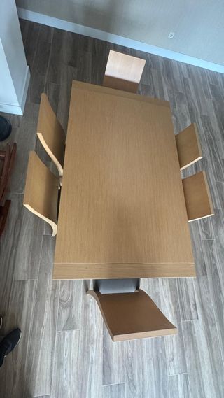 Mesa Extensible Comedor Madera + 6 Sillas