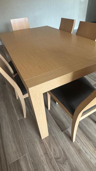 Mesa Extensible Comedor Madera + 6 Sillas