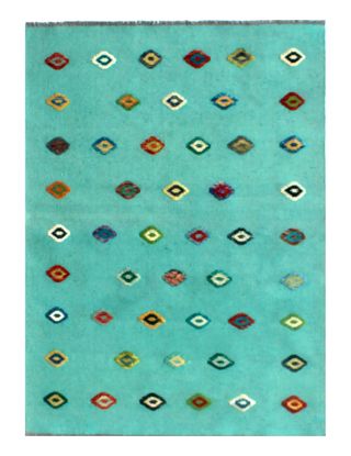 Tappeto Kilim Azzurro Tribale Kaudani 156x106