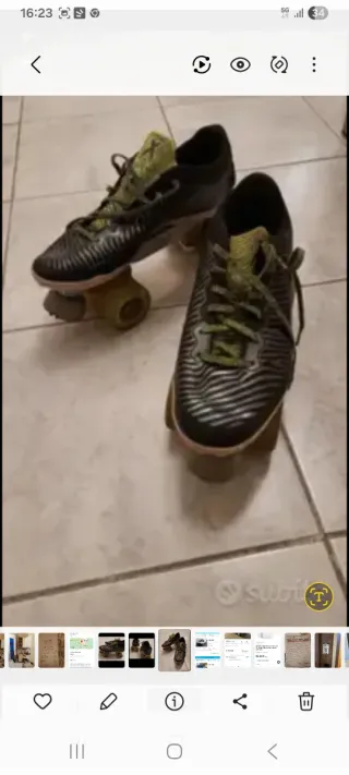 Pattini a rotelle uomo neri e verdi tg 44