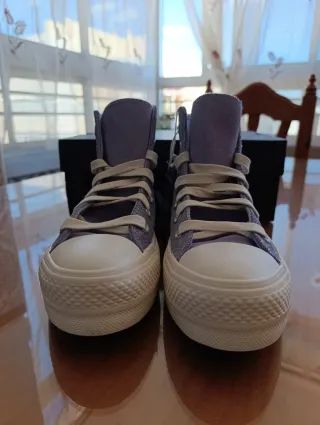 Converse Plataforma Morado/Plata Mujer Talla 35