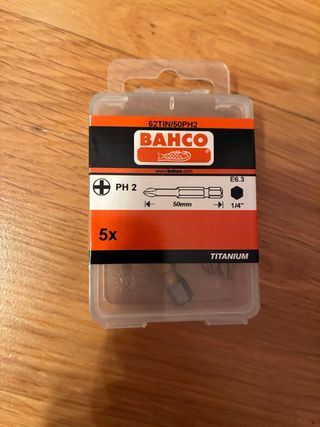 Caja con 5 puntas nuevas a estrenar. Bahco