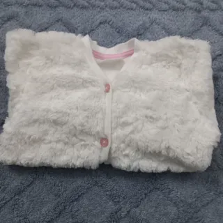 Giacca Teddy bianca bimba 12/18 mesi