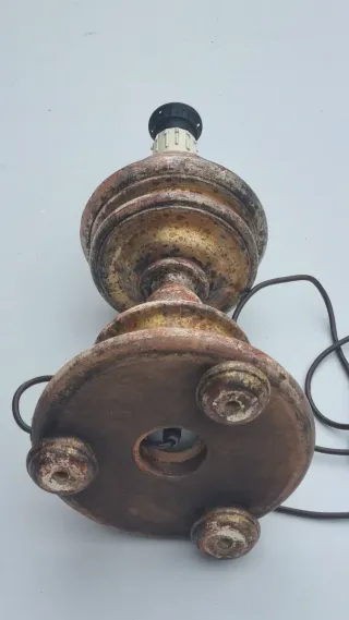 Elegante Base per Lampada Vintage/Antica in Legno