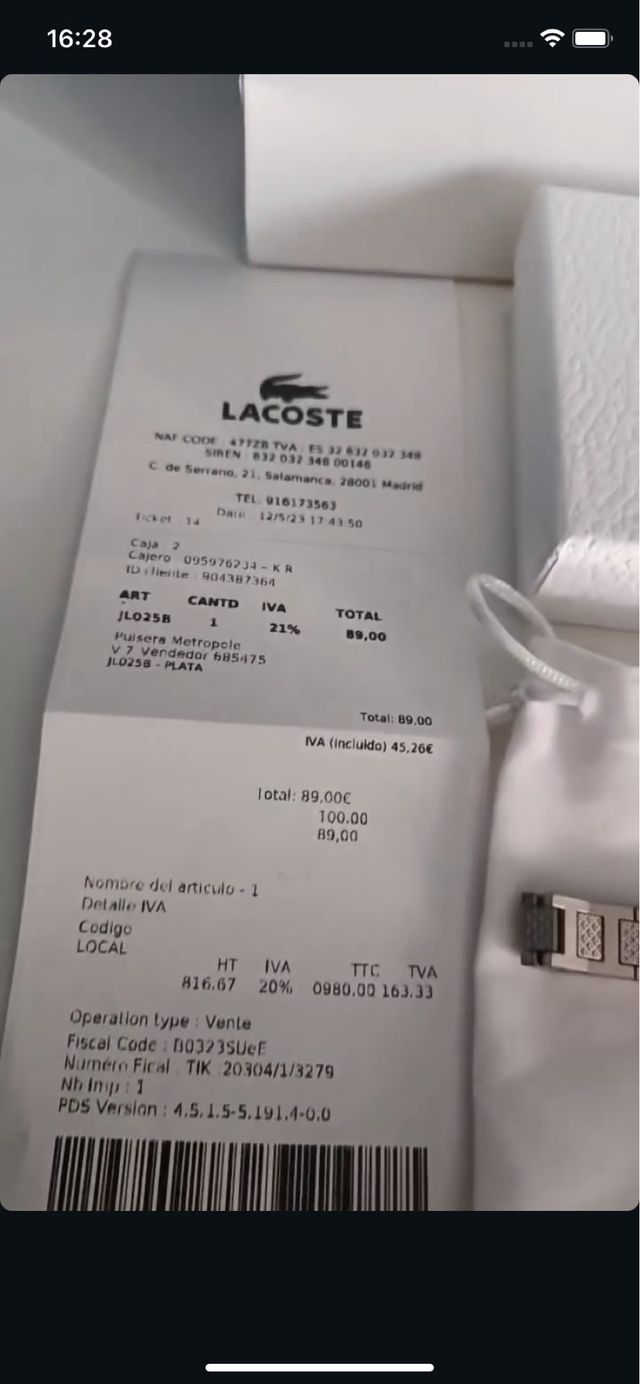 en perfectas condiciones con su ticket