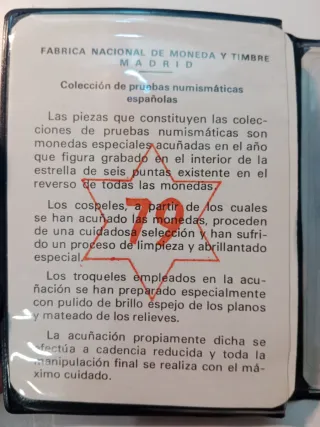Estuche Monedas Pruebas Numismáticas España 1979