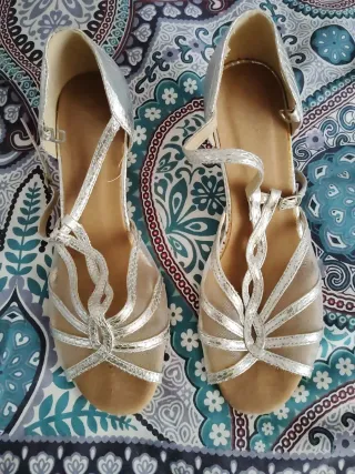 Sandalias de baile plateadas