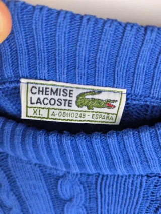 Jersey Lacoste Algodón Vintage Azul